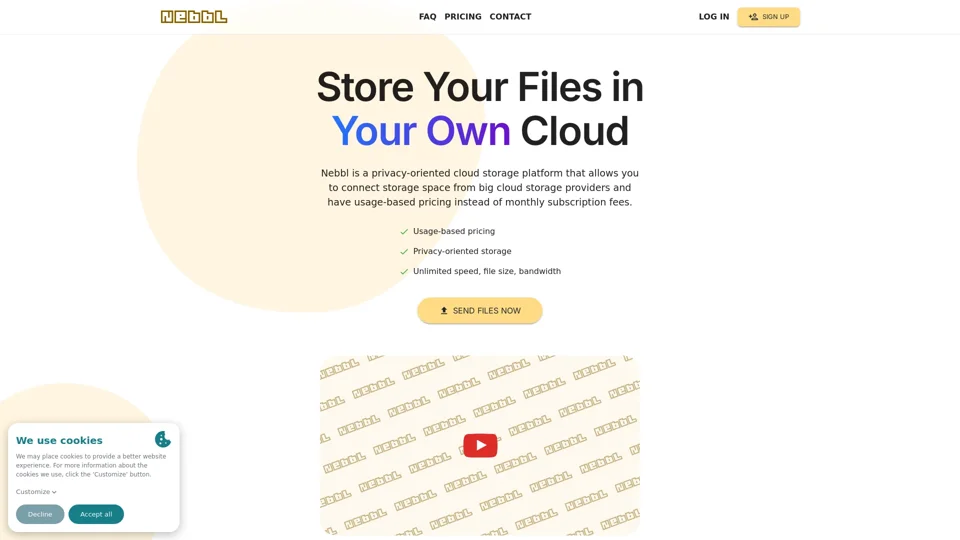Nebbl - Store files in your own cloud