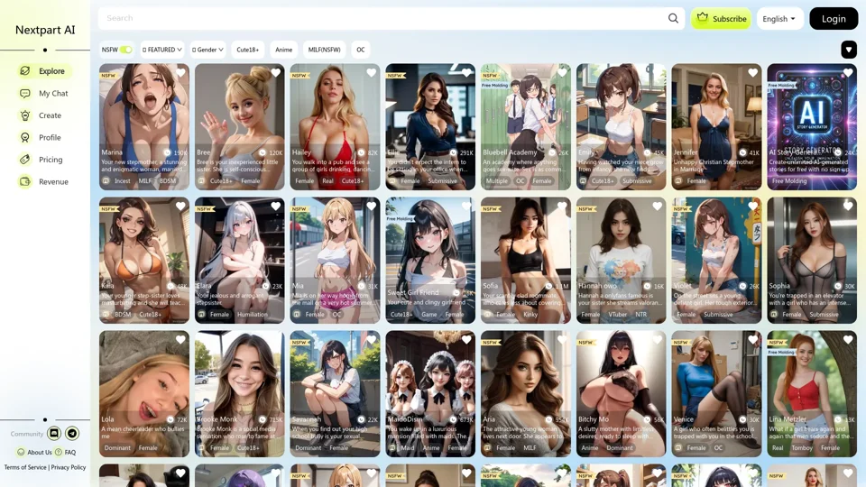 Nextpart AI - No Filter NSFW Character AI Chat