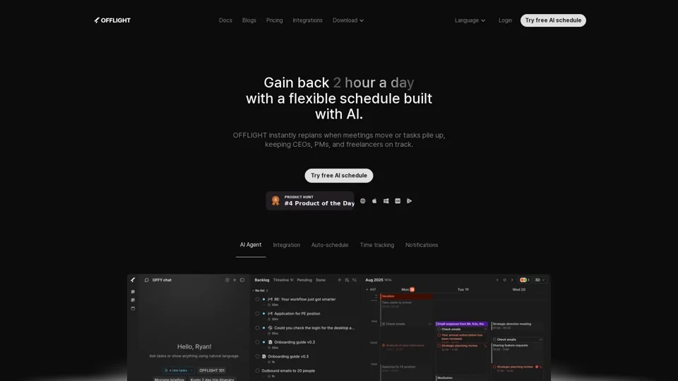 OFFLIGHT | AI-powered auto planning calendar