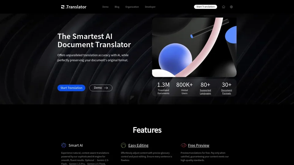 Precise AI Document Translator – Flawless PDFs, DOCX, EPUB