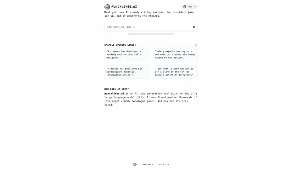 punchlines.ai :: Generate jokes with AI
