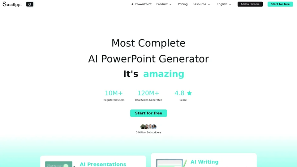 Smallppt: AI Presentation Maker for Pro Slides