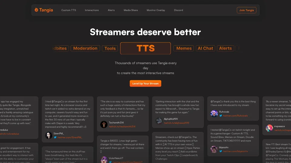 Tangia - Interactive Streaming