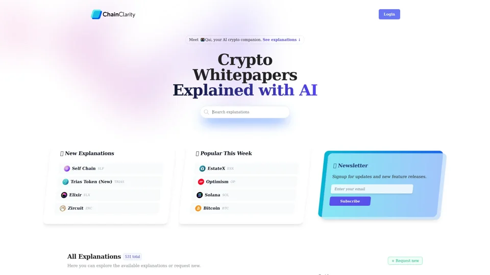 ChainClarity - Crypto Whitepapers Analysis and Explanations