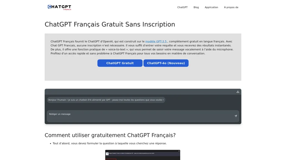 ChatGPT Français Gratuit Sans Inscription