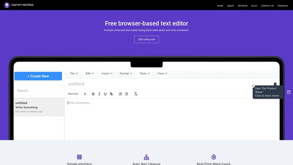 ChatGPT Notepad - Your Ultimate Free Online Notepad for 2024