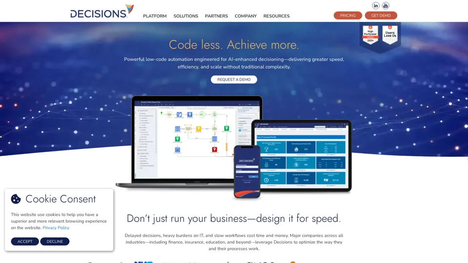 Code less. Achieve more. - Decisions