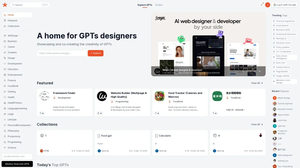GPTs.Fan - A home for GPTs designers