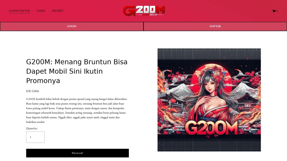 G200M: Menang Bruntun Bisa Dapet Mobil Sini Ikutin Promonya