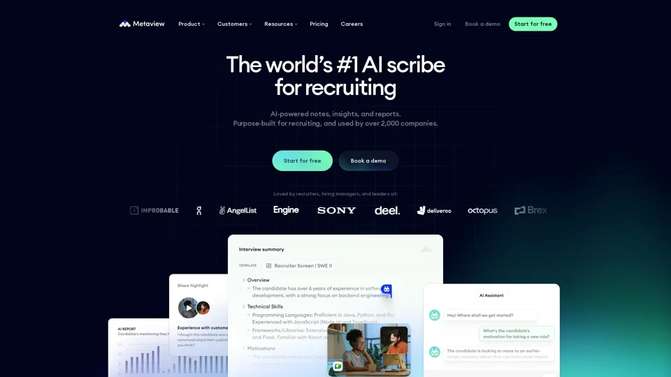 Automatic, AI-generated interview notes | Metaview