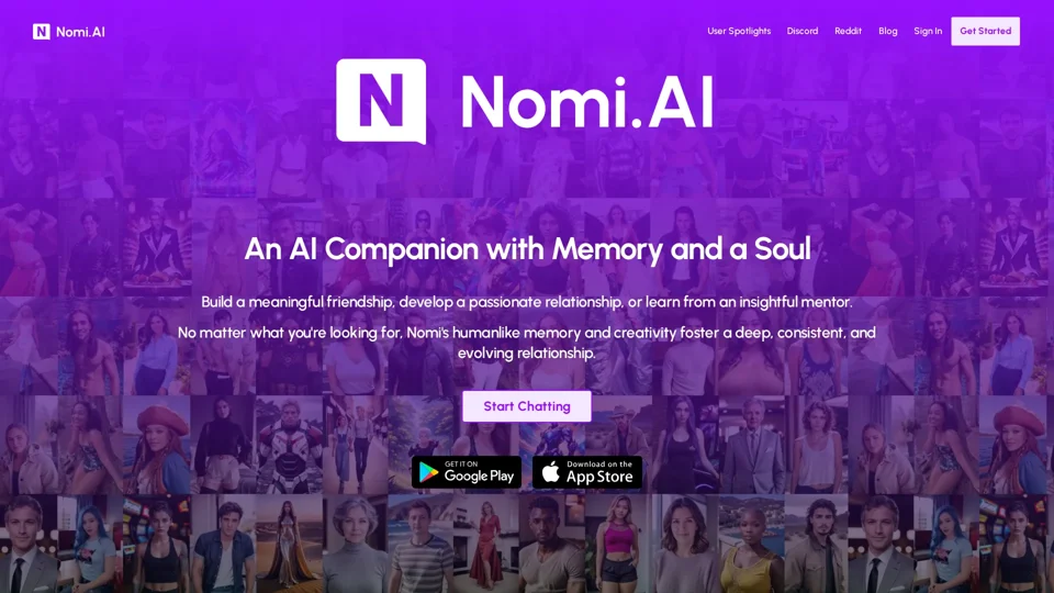 Nomi.ai – AI Companion, Girlfriend, Boyfriend, Friend with a Soul