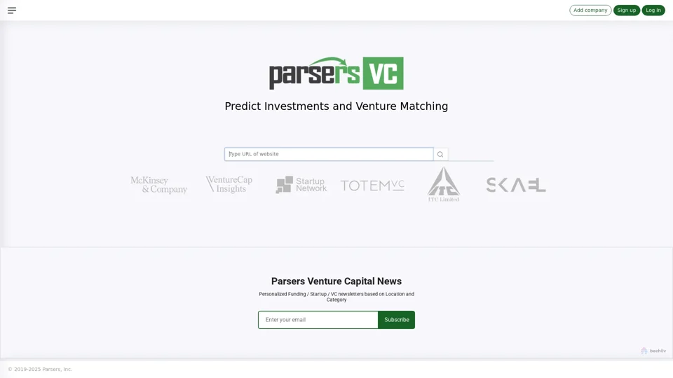 Predict Investments and Venture Matching | Parsers VC