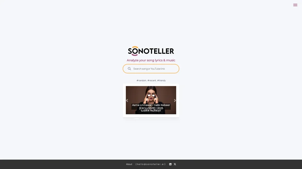 SONOTELLER.AI - AI song analyzer including lyrics and music