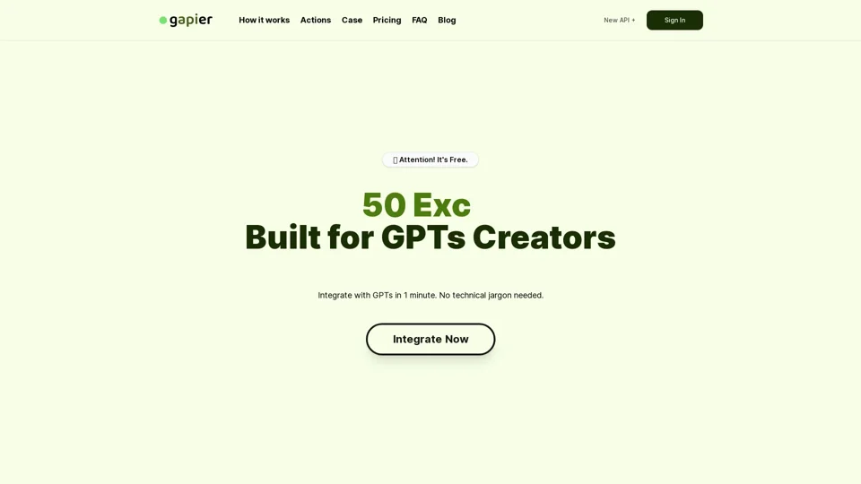 Gapier: Free Actions for ChatGPT Users|custom gpts|ChatGPT Actions|GPTs Actions